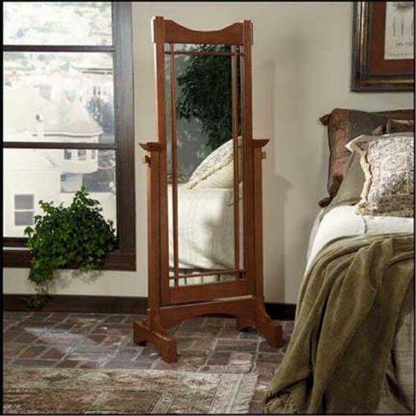 Chesterfield Leather Mission Oak Cheval Mirror CH115688